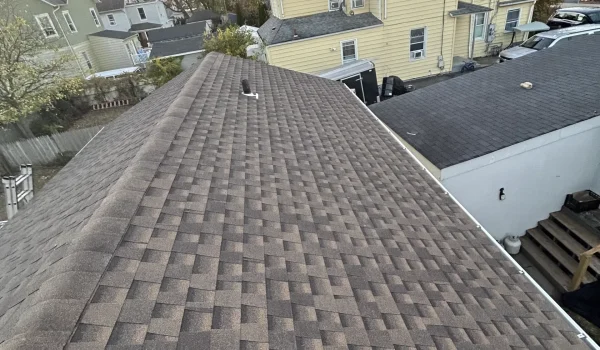 Roof drip edge installed along the eaves of a Long Island home